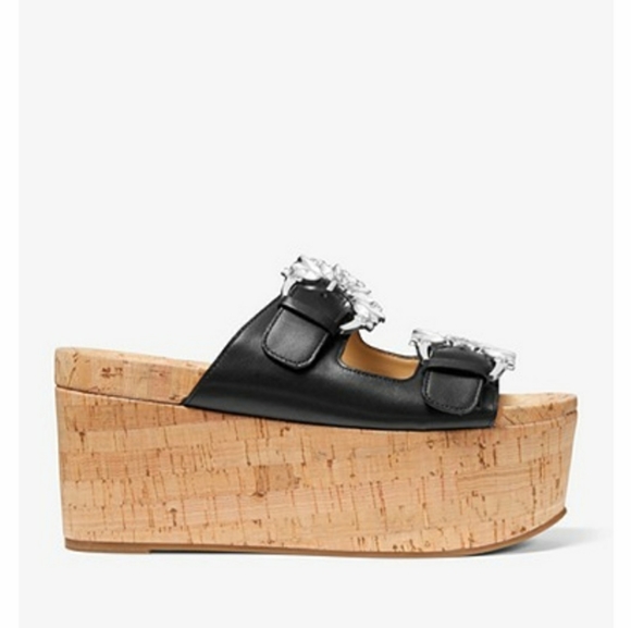 Michael Kors embellished leather & cork 👡